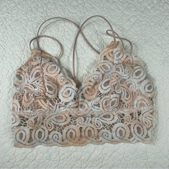 PINK Victoria's Secret Other - 💖5/$25 PINK Victoria Secret Lace Longline Bralette Peach Adjustable Strap M